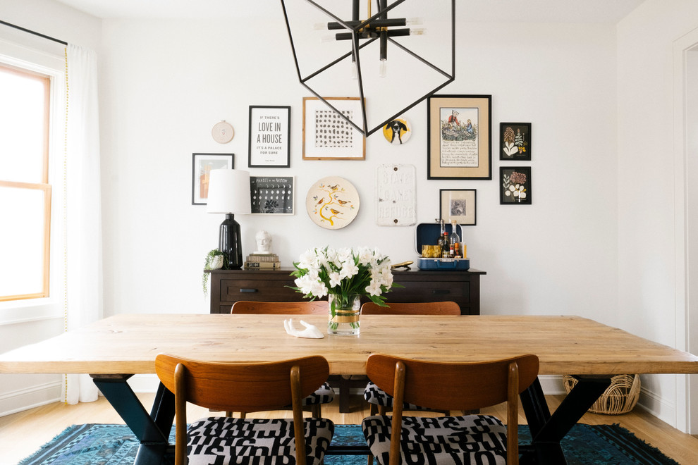 Photo of a scandinavian dining room in Minneapolis.