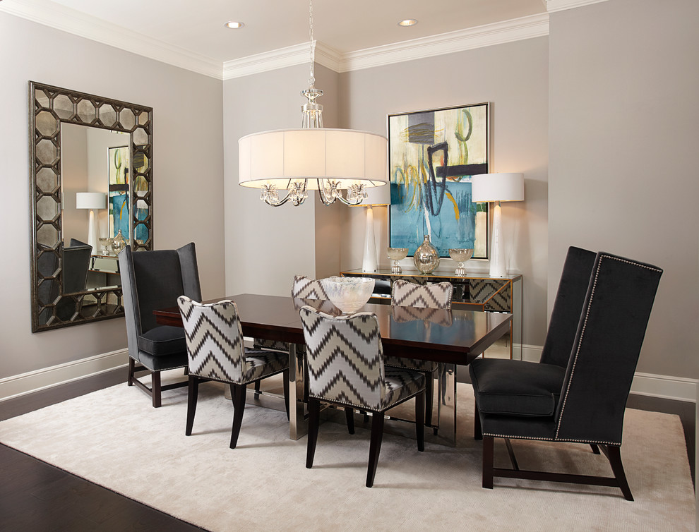 Transitional dining room photo in Dallas