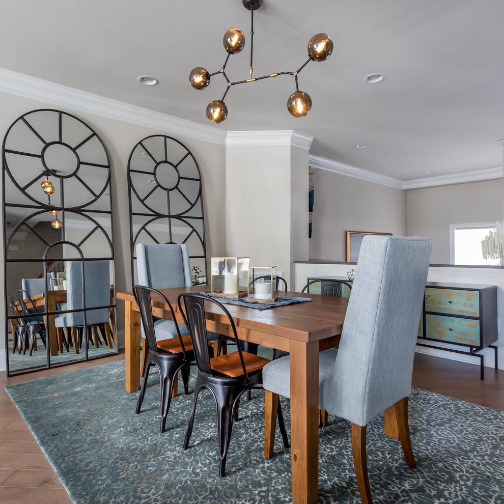 Industrial Pad Transitional Dining Room Raleigh by TEW Design