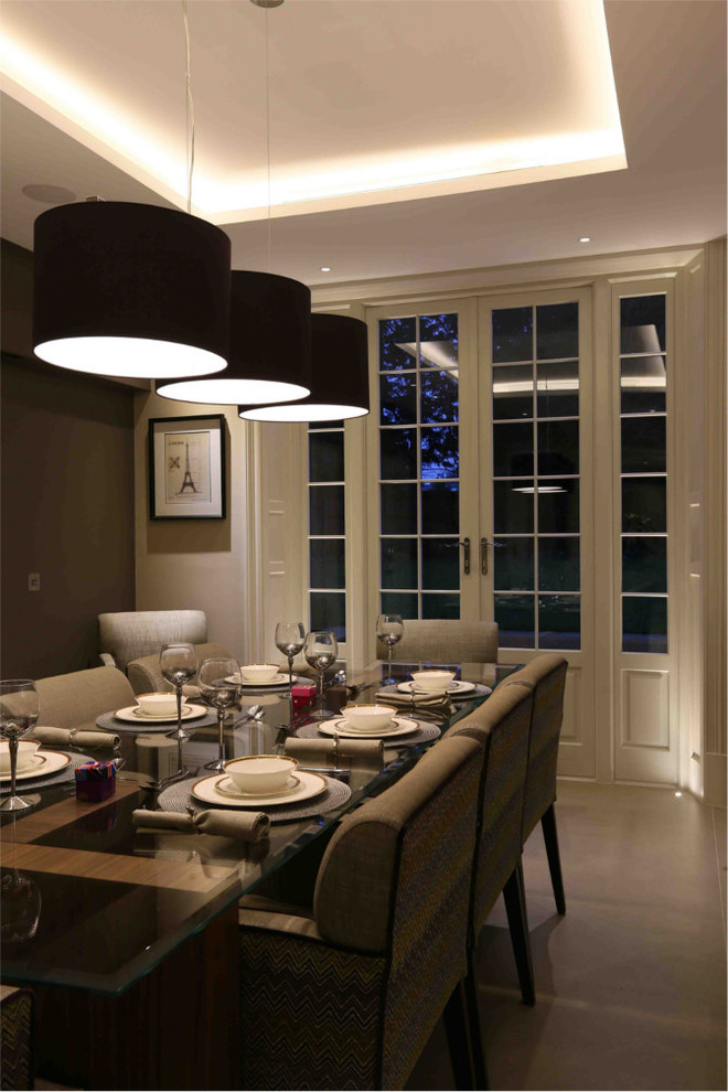 This is an example of a contemporary dining room in Essex.