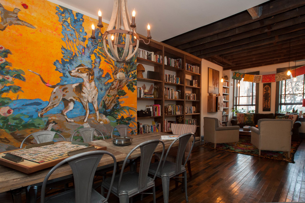 Photo of a bohemian dining room in Philadelphia.