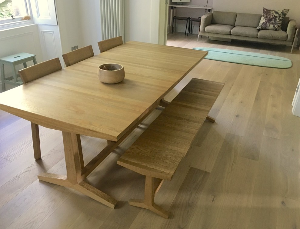 This is an example of a scandinavian dining room in Glasgow.