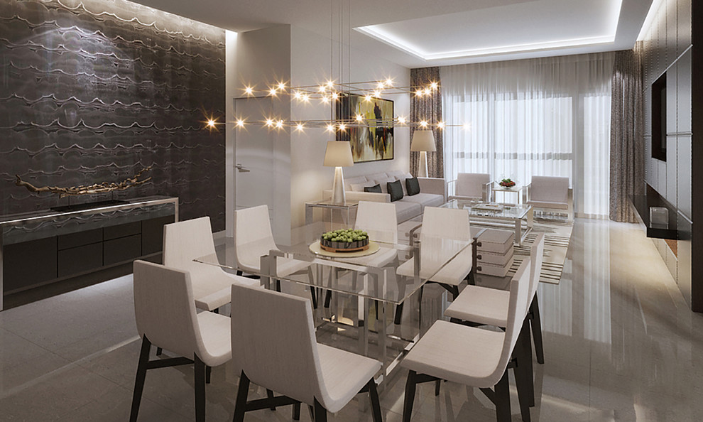 Inspiration for a contemporary dining room remodel in Miami