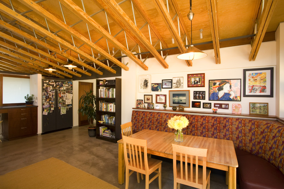 Inspiration for a contemporary open plan dining room in Sacramento.
