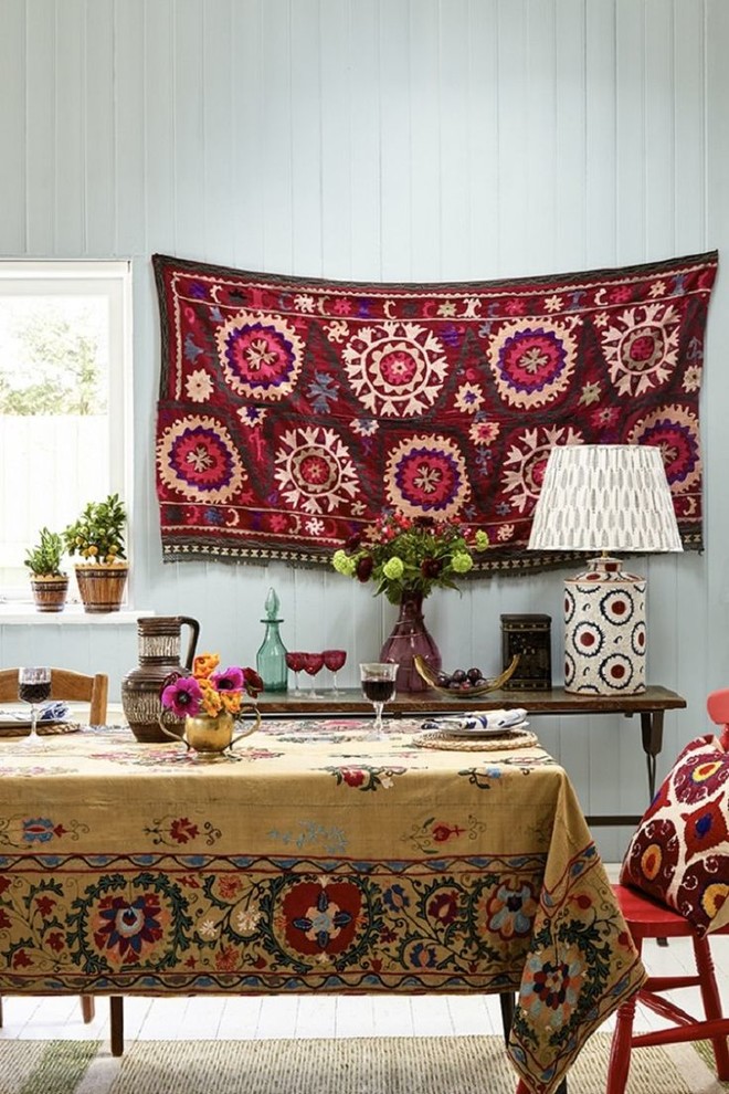 Example of an eclectic dining room design in Cornwall with gray walls