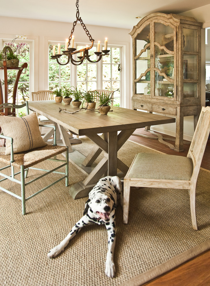 Example of a classic dining room design in Baltimore with white walls