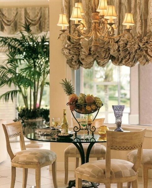 Medium sized classic open plan dining room in Miami with beige walls, ceramic flooring, no fireplace and beige floors.
