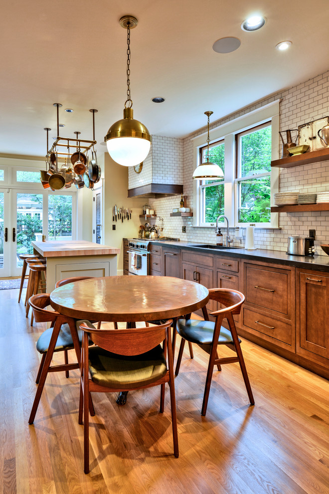 Design ideas for a traditional dining room in Portland.