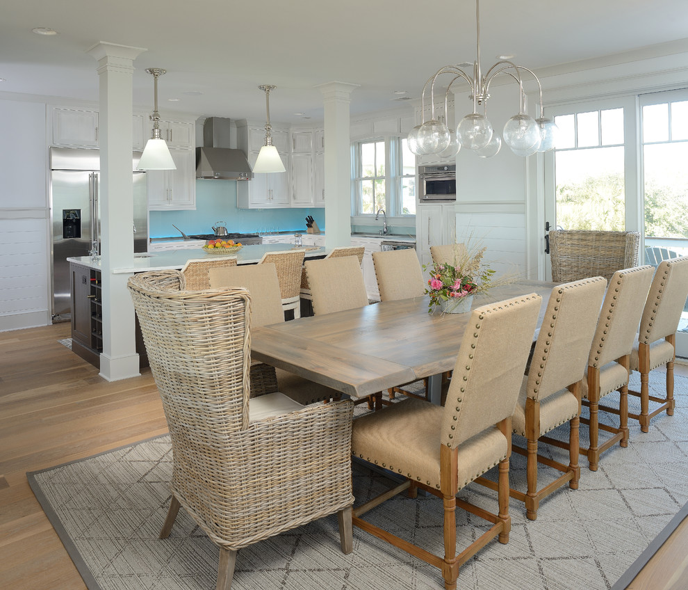 Dining room - coastal dining room idea in Charleston