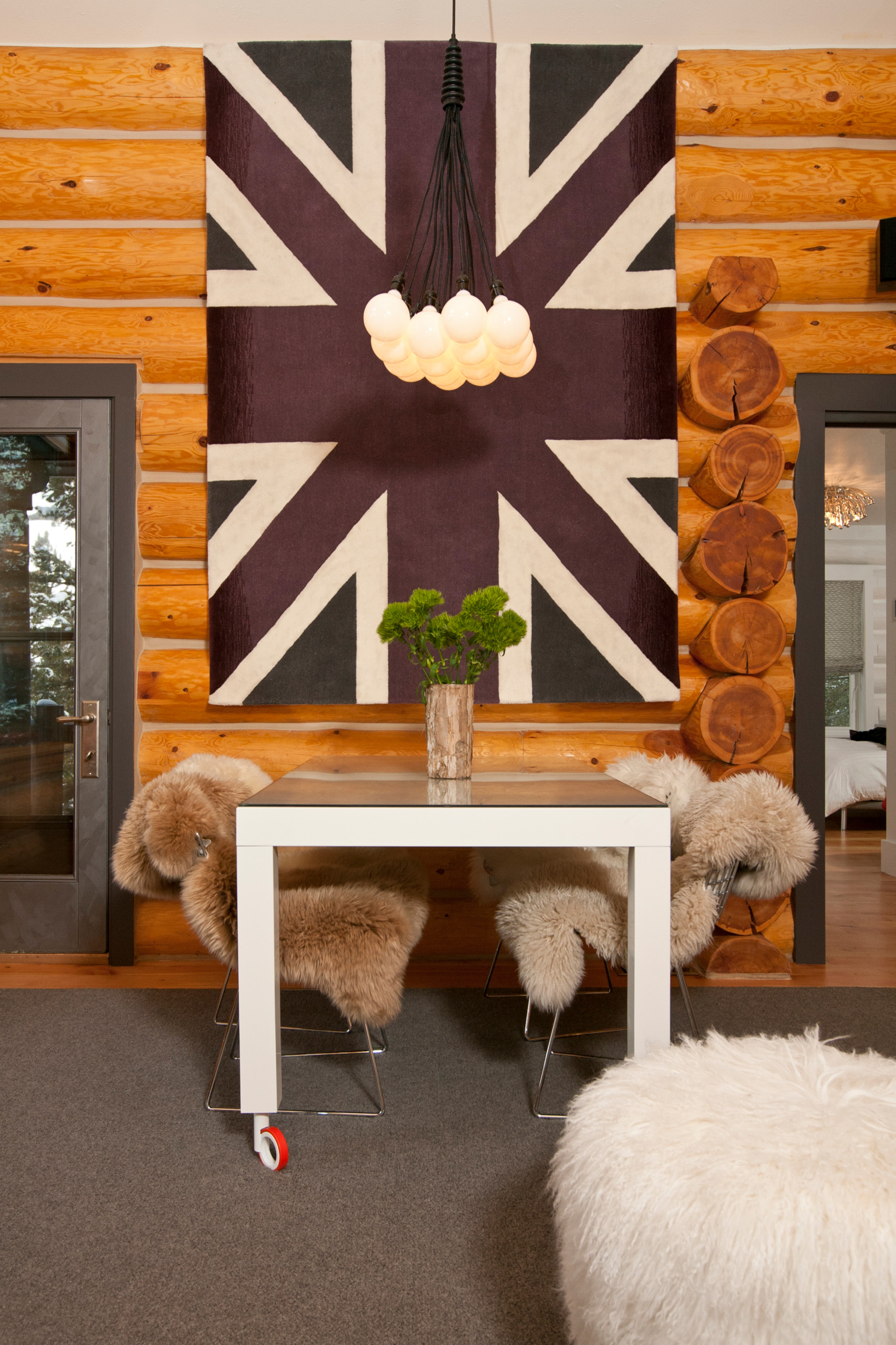 Jackson Hole Modern Log Cabin - Grace Home Design - Modern - Dining Room -  Other - By Frame Design Co. | Houzz