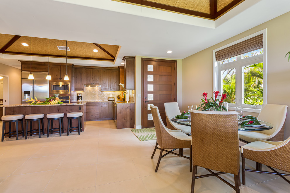Example of a beach style dining room design in Hawaii