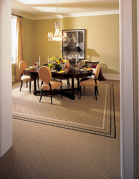 Elegant carpeted dining room photo in Boston