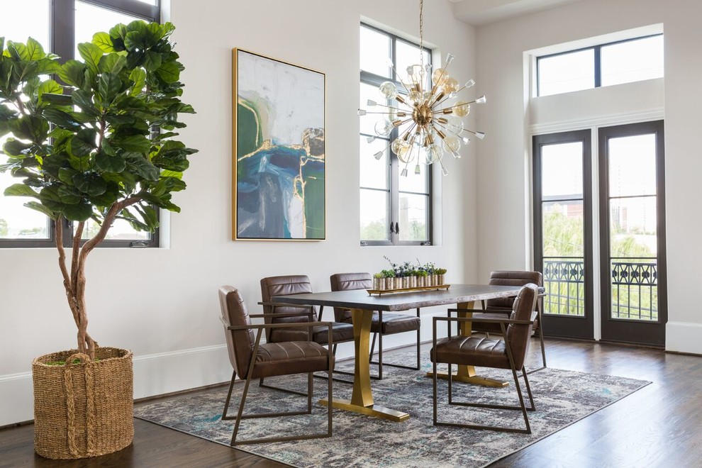 Transitional dining room photo in Houston