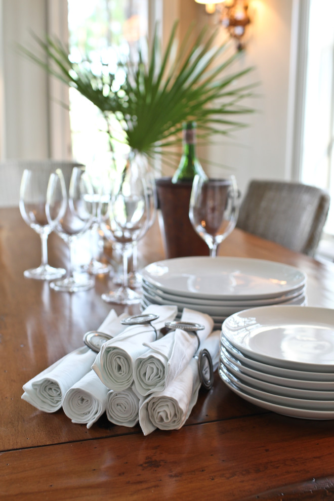 Dining room - coastal dining room idea in Charleston