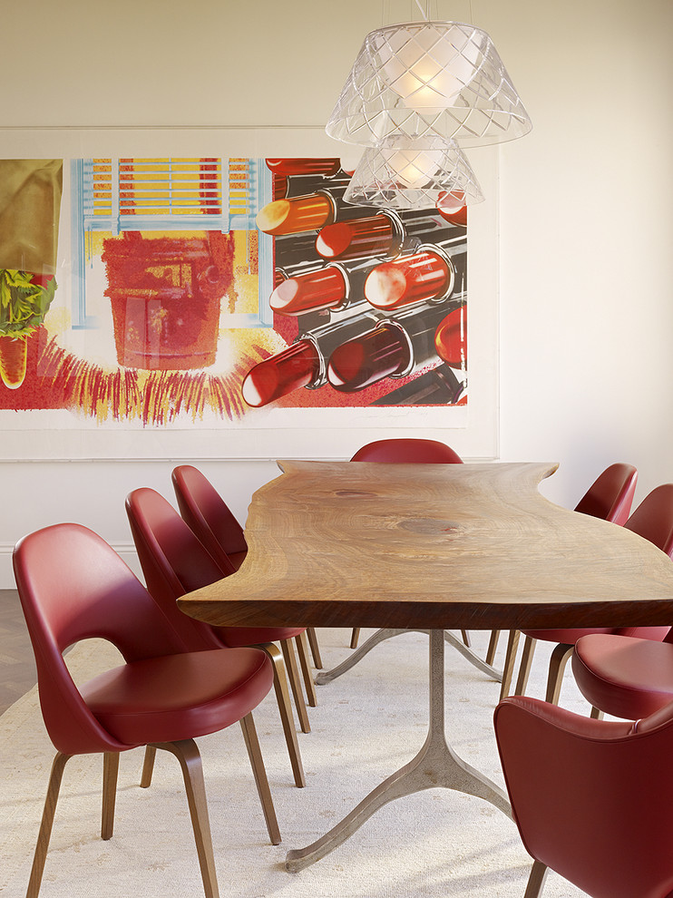 Minimalist dining room photo in San Francisco with white walls