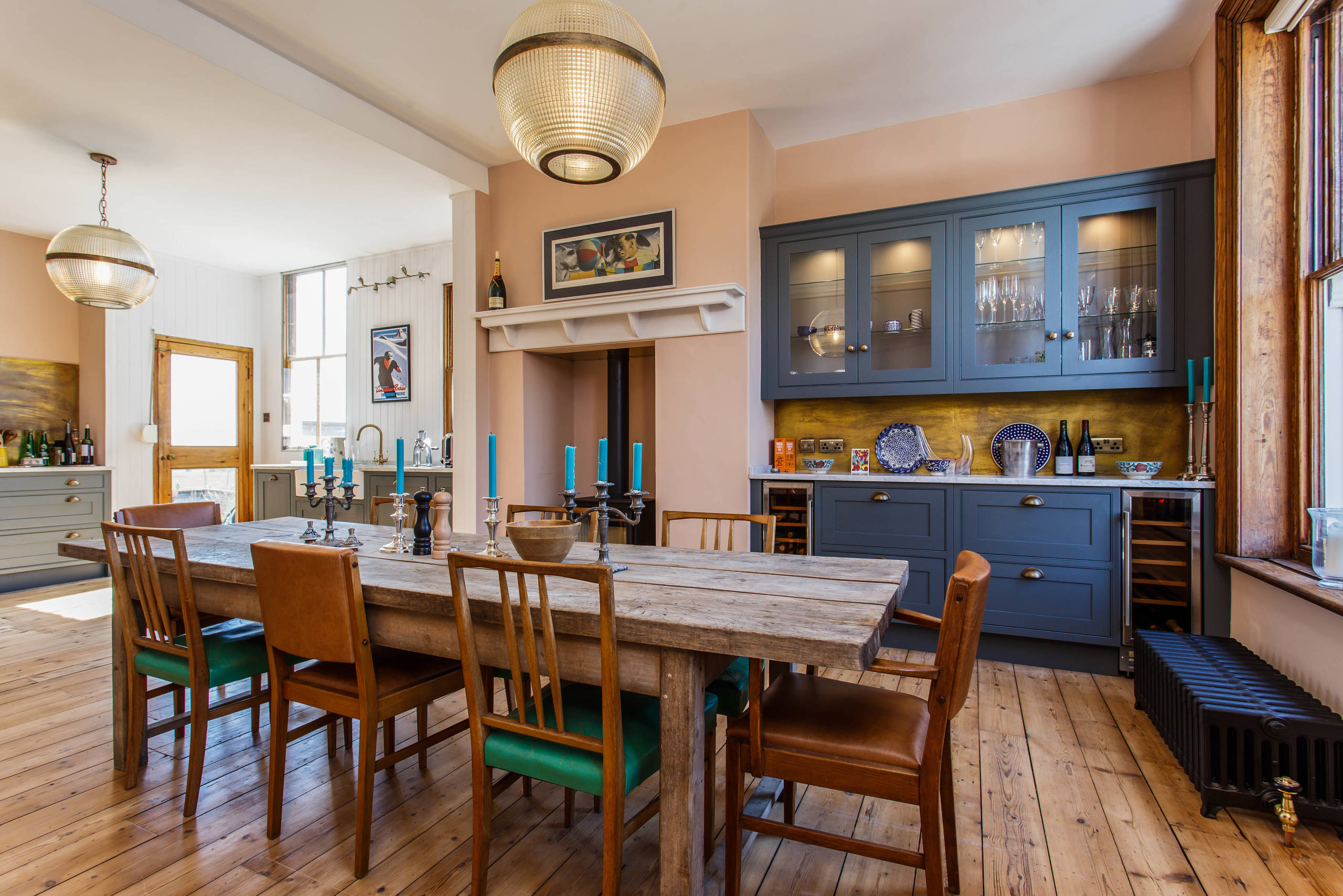 75 Kitchen/Dining Room Combo with a Wood Stove Ideas You'll Love - October,  2023 | Houzz