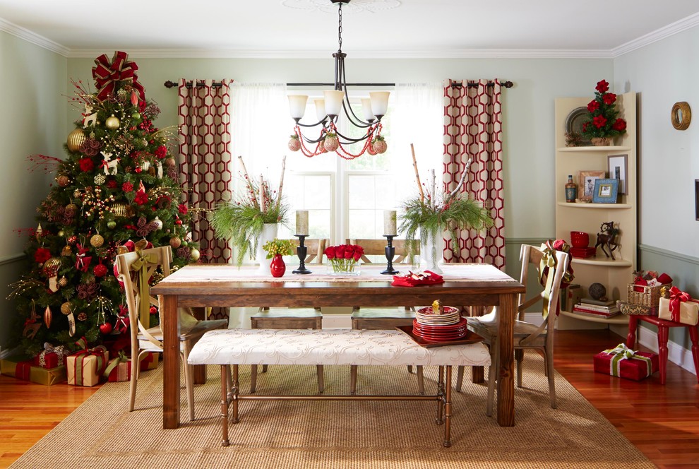 Example of a transitional dining room design in Charlotte