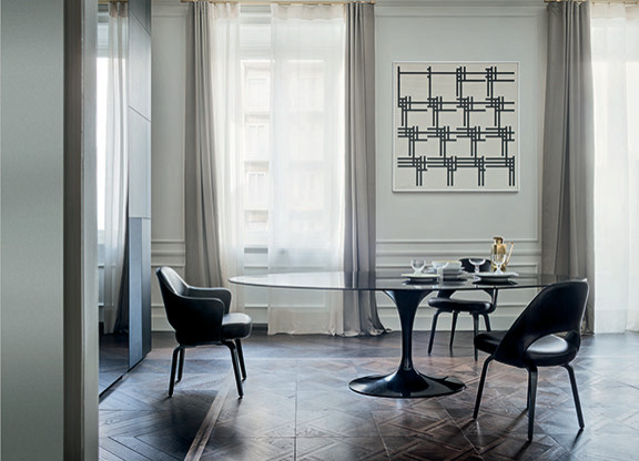 Knoll Saarinen Tulip dining table - black base marble top - モダン - ダイニング -  ロンドン - NW3 Interiors Ltd | Houzz (ハウズ)
