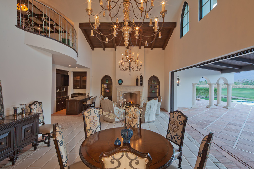 This is an example of a mediterranean dining room in Los Angeles.