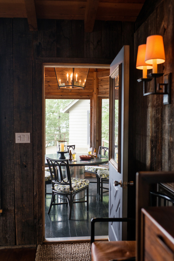 Inspiration for a rustic dining room remodel in Toronto