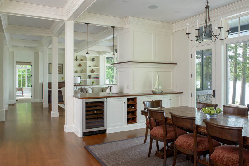 Example of a trendy dining room design in Boston