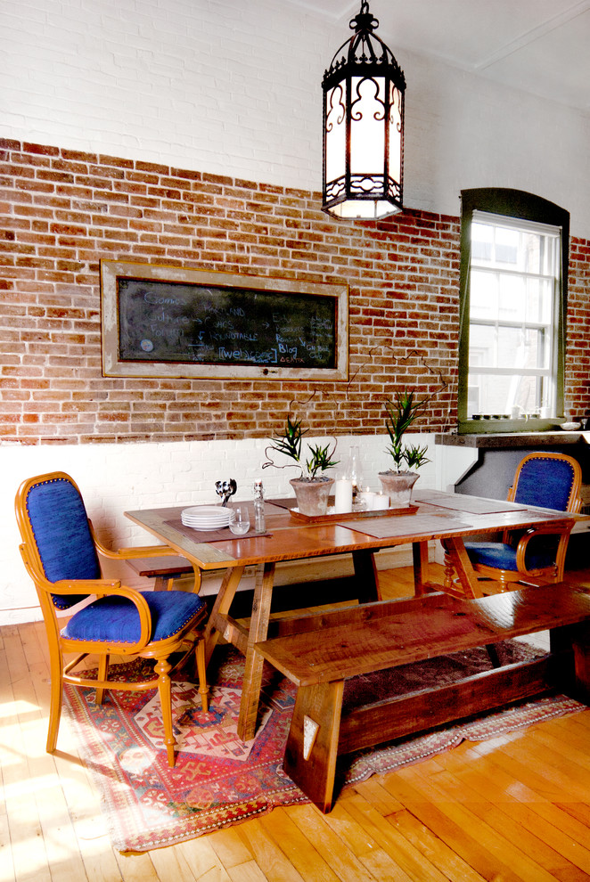 Industrial dining room in Portland Maine.