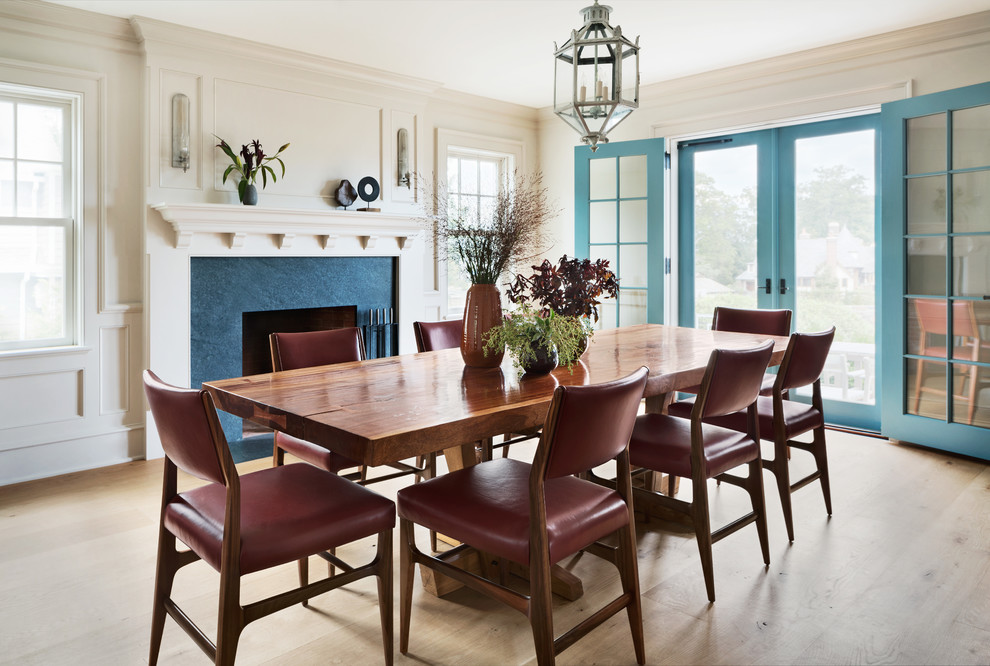Elegant dining room photo in New York