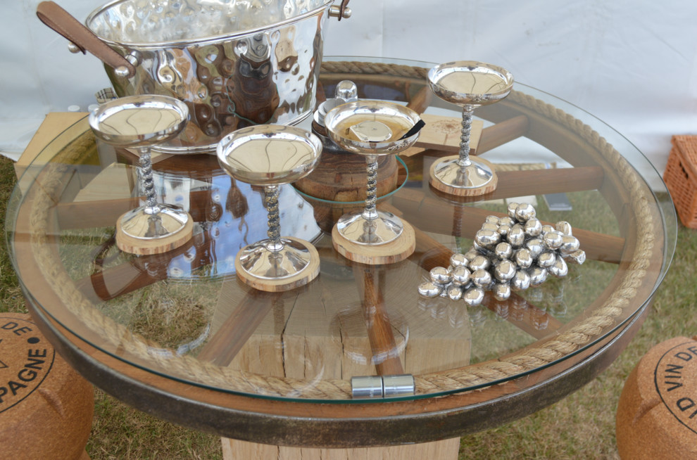 Large Cartwheel Table on Very Heavy Oak Base Traditional Dining