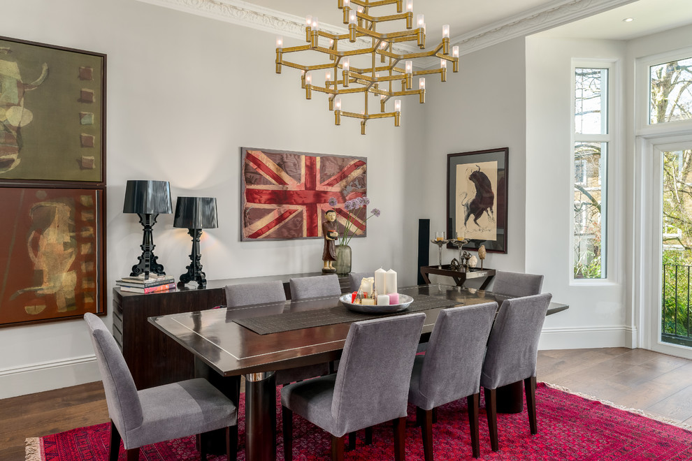 Example of an eclectic dining room design in London