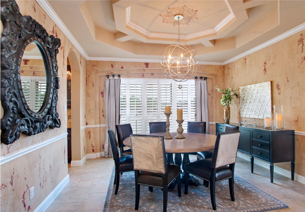 Photo of a medium sized traditional enclosed dining room in Houston with beige walls and porcelain flooring.