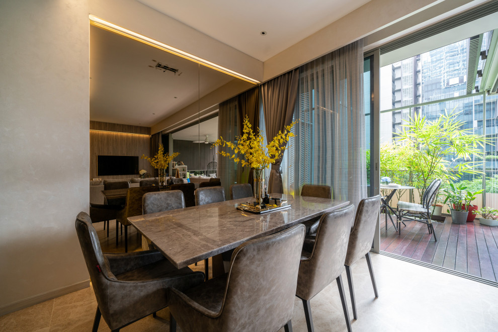 Photo of a contemporary dining room in Singapore.