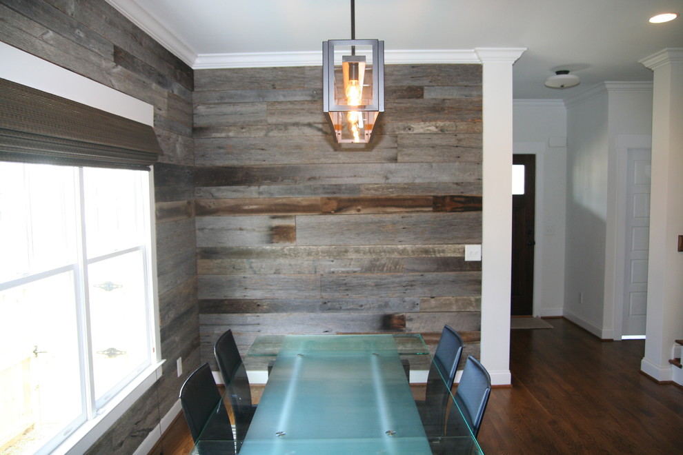 Dining room - modern dining room idea in Nashville with gray walls