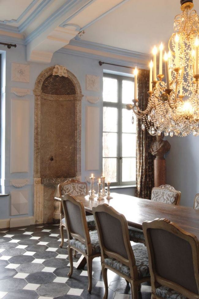 Dining room - mediterranean dining room idea in New York