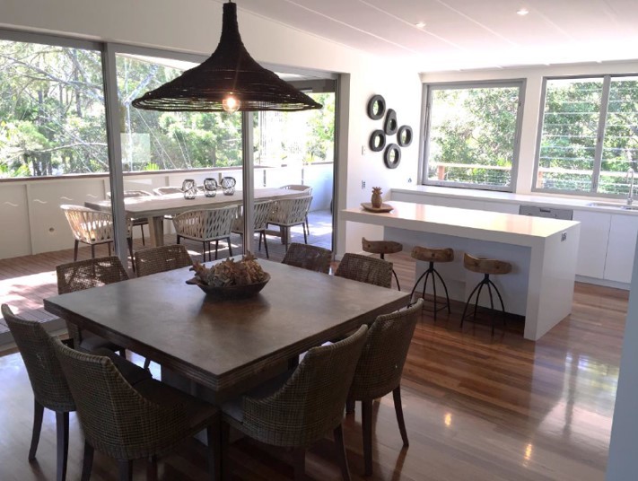 Photo of an eclectic dining room in Sunshine Coast.