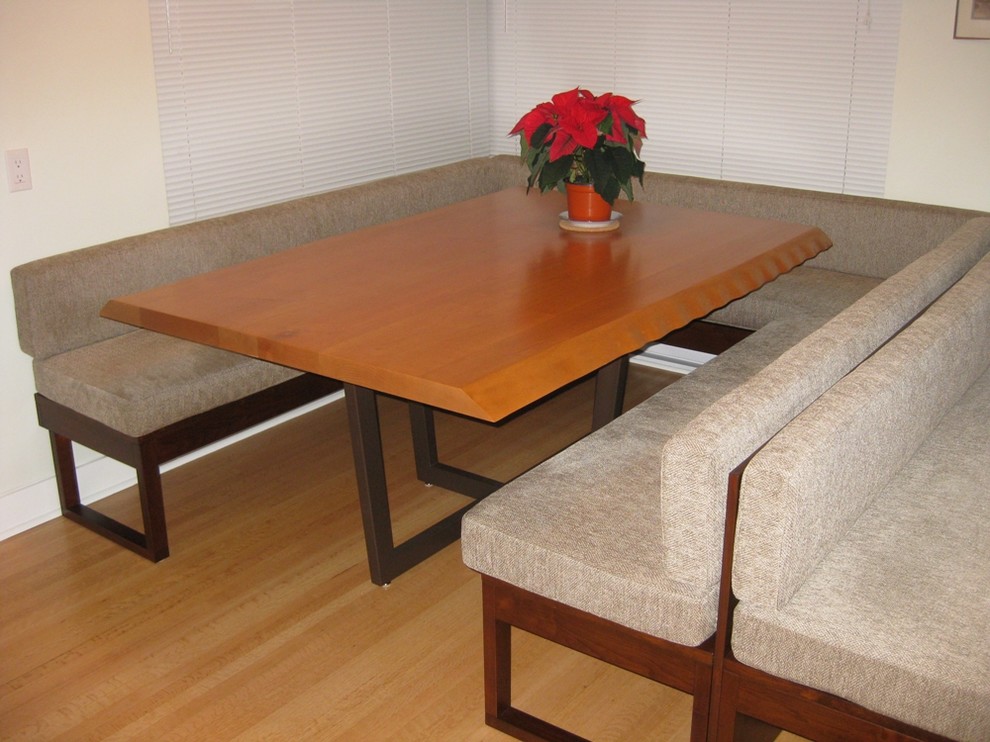 Live Edge Dining Table with custom bench seating - Contemporary
