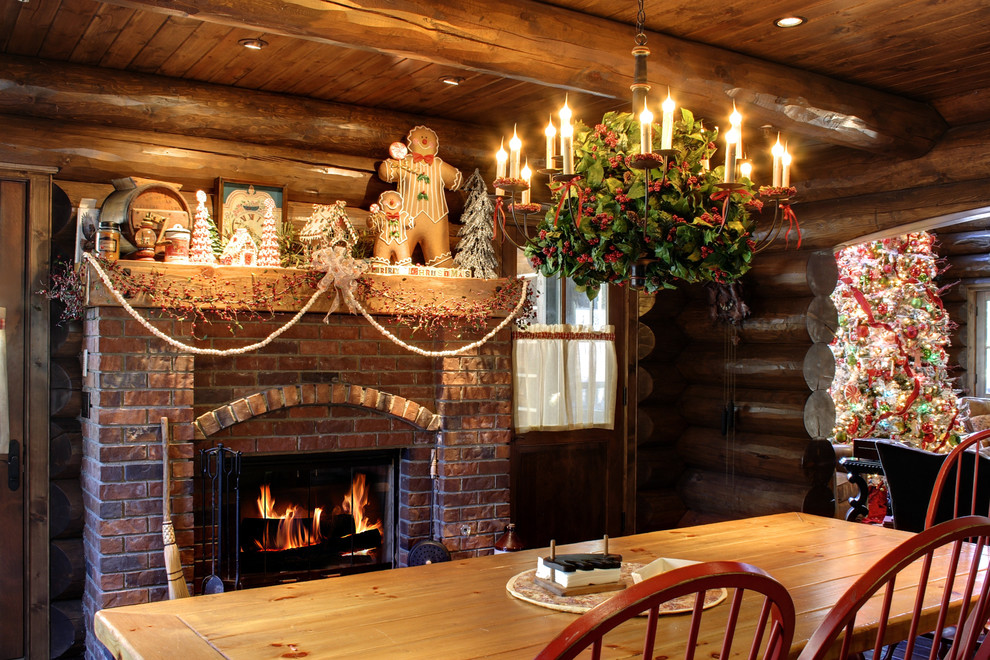 Photo of a rustic dining room in Los Angeles.