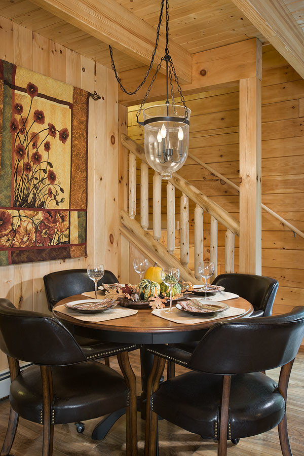 Inspiration for a rustic dining room remodel in Burlington