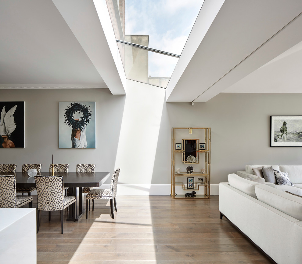 Inspiration for a large contemporary dining room remodel in London