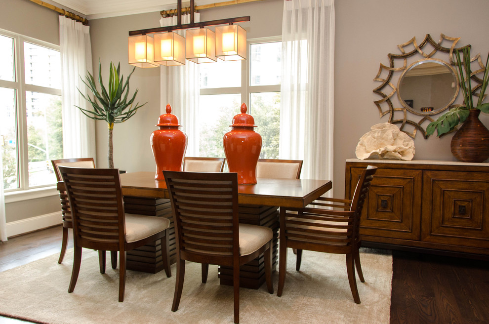 Island style dining room photo in Dallas