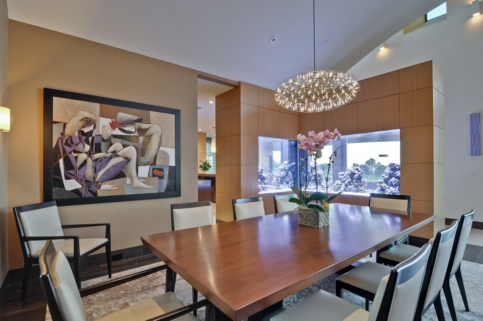 Photo of a contemporary dining room in San Francisco with beige walls.