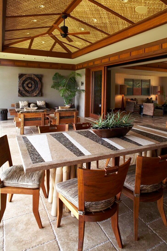 Inspiration for a world-inspired dining room in Hawaii.