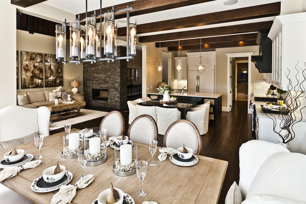 Mountain style great room photo in Edmonton