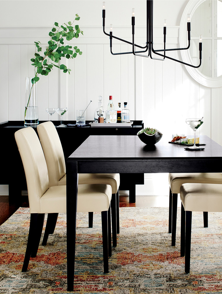 Lowe Ivory Leather Dining Chair Modern Dining Room Chicago by