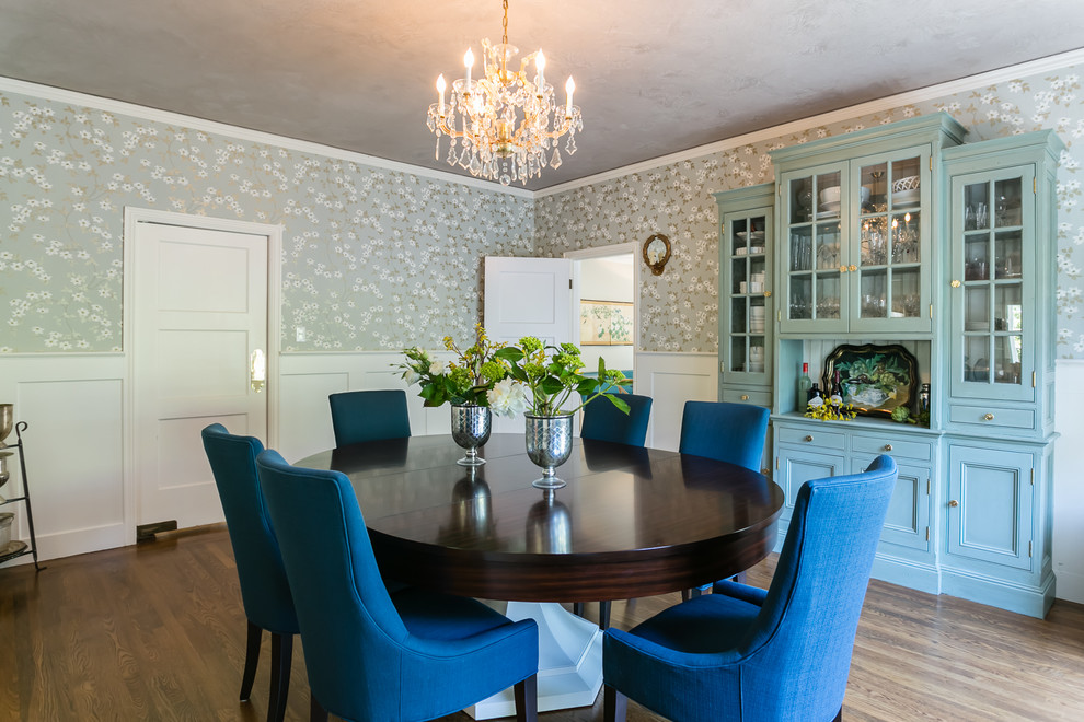 Inspiration for a timeless dark wood floor enclosed dining room remodel in San Francisco