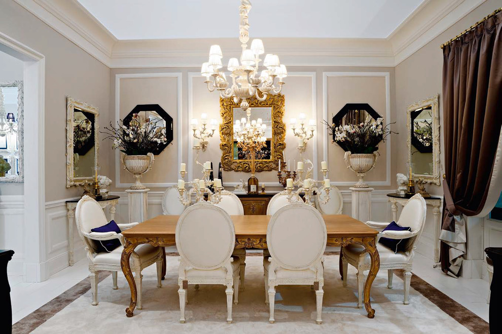 This is an example of an eclectic dining room in Other.