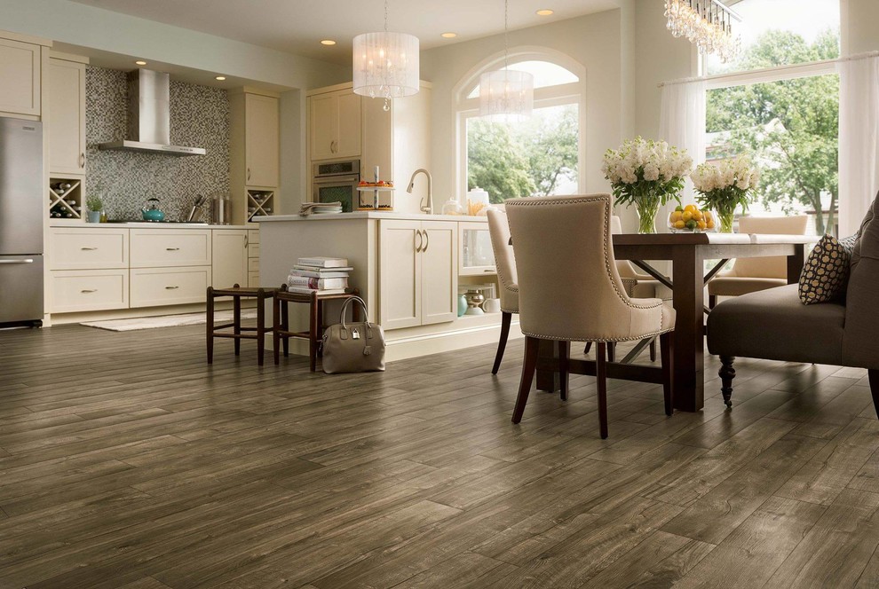 Luxury Vinyl Tile & Plank Flooring Midcentury Dining Room San