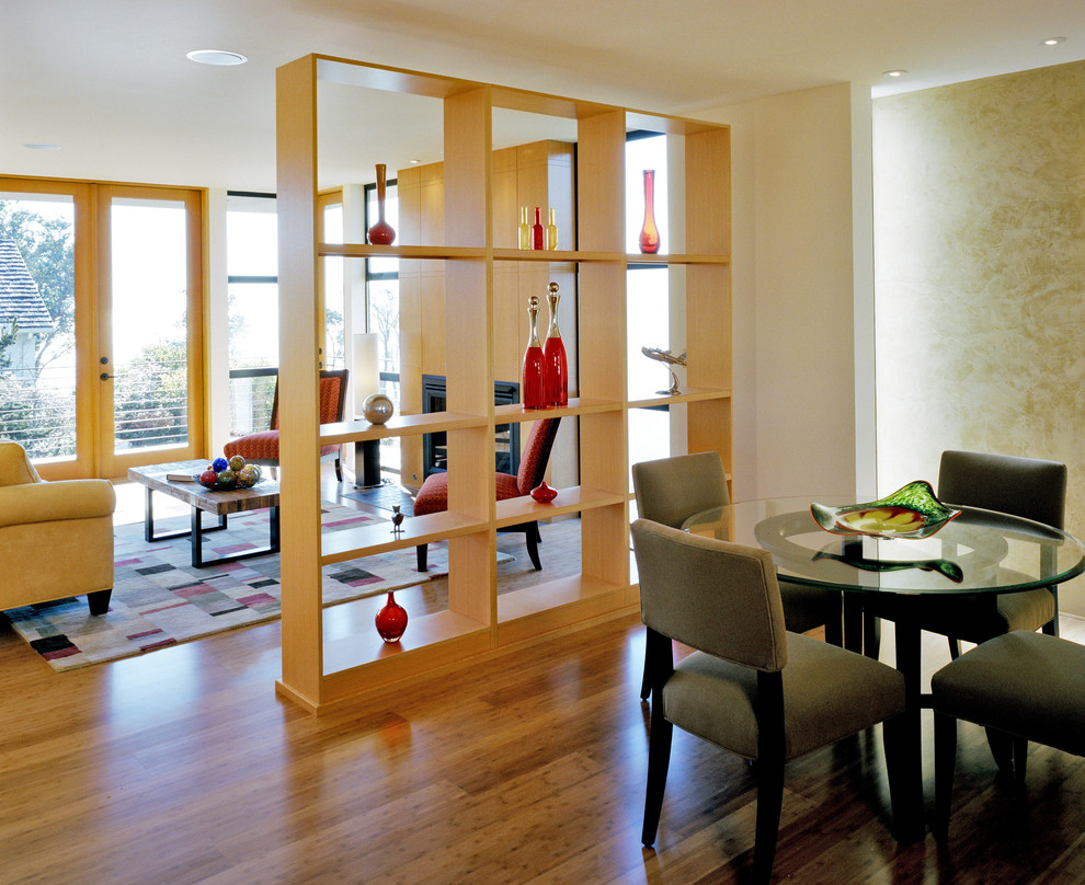 Example of a trendy dining room design in Seattle