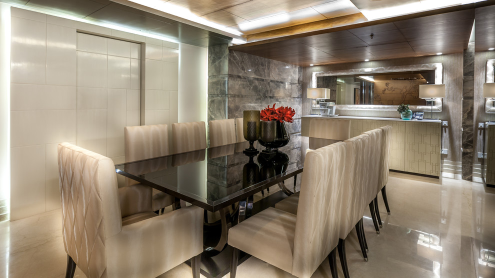 Inspiration for a contemporary dining room remodel in Delhi