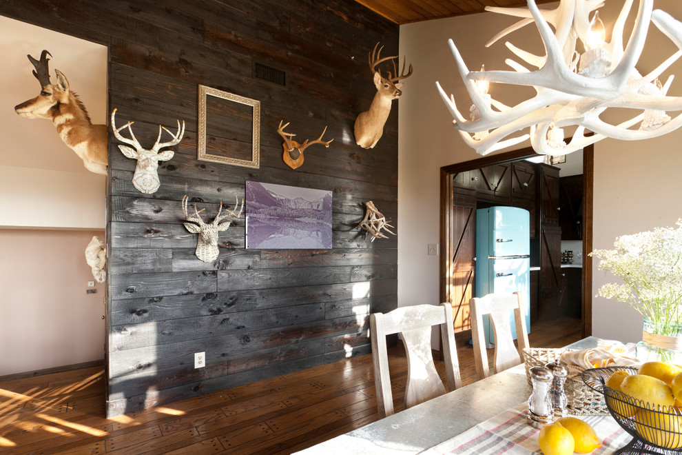 Inspiration for a rustic dining room in New York.