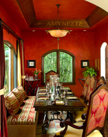 Tuscan dining room photo in Los Angeles